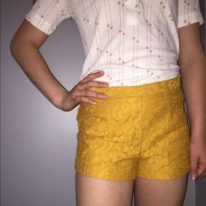 Mustard Yellow High wasted Shorts